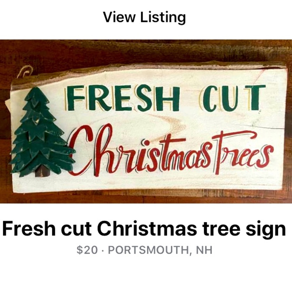 Fresh cut Christmas tree sign!